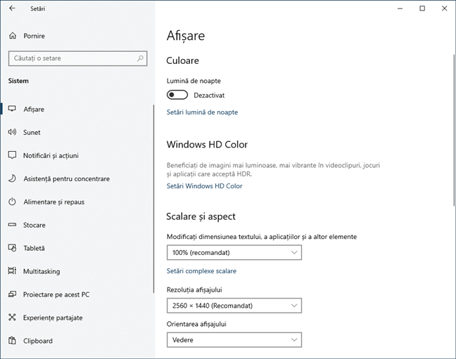 Elemente din Panoul de control au fost mutate în aplicația Setări din Windows 10