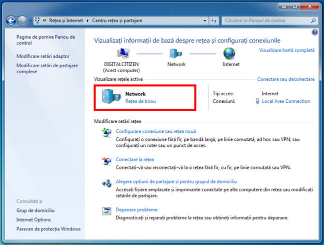 Vezi ce locație de rețea este setată în Windows 7