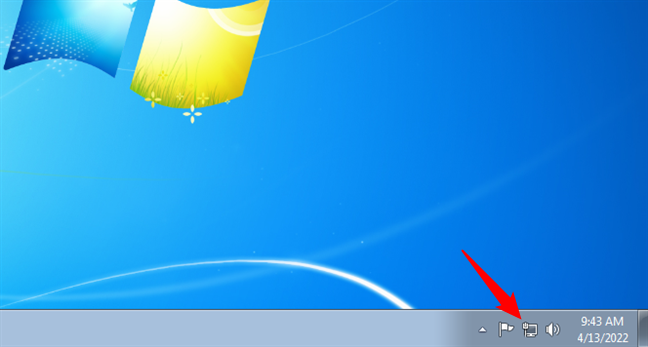 Pictograma de rețea din zona de notificare din Windows 7