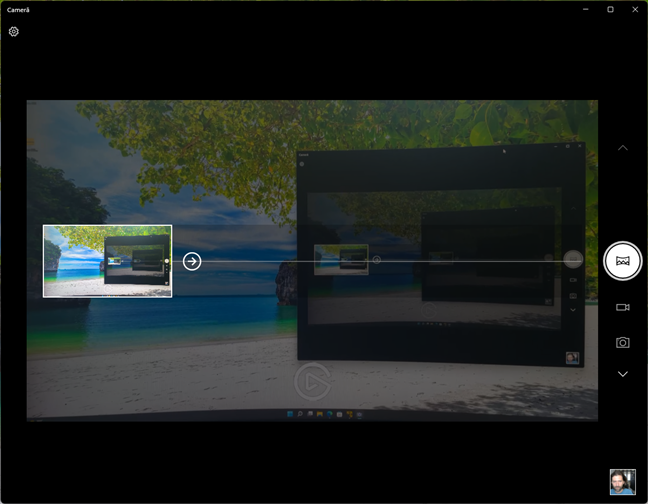 Fotografierea unei panorame cu un webcam și aplicația Cameră din Windows