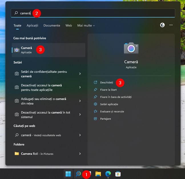 Cum deschizi rapid Camera Ã®n Windows 11