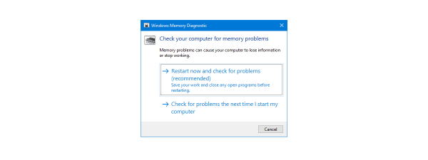 Diagnosticare Memorie Windows