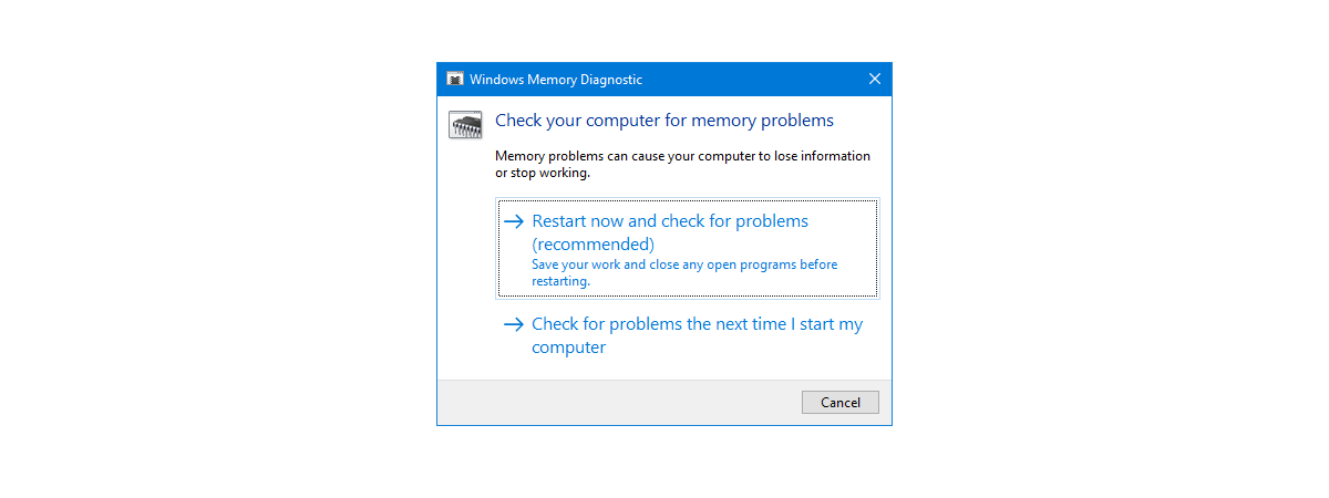 Cum testezi RAM-ul cu Diagnosticare Memorie Windows