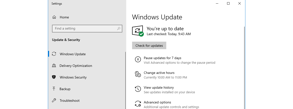 Configurează programul de actualizări al Windows 10 și când repornește PC-ul
