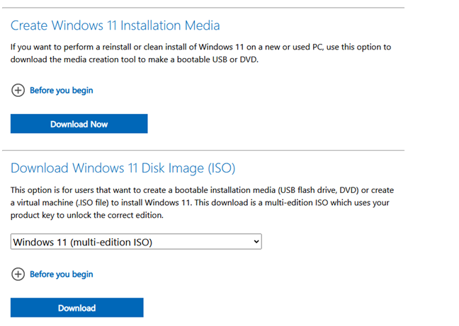 Descarcă un fișier ISO pentru Windows 11 sau Windows 10